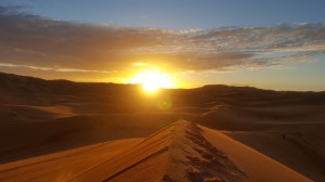 Sunset in Merzouga Dunes   